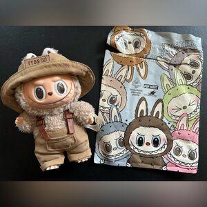 THE MONSTERS Labubu Brown Toffee Exciting Macaron Vinyl Face Doll Toy bag charm